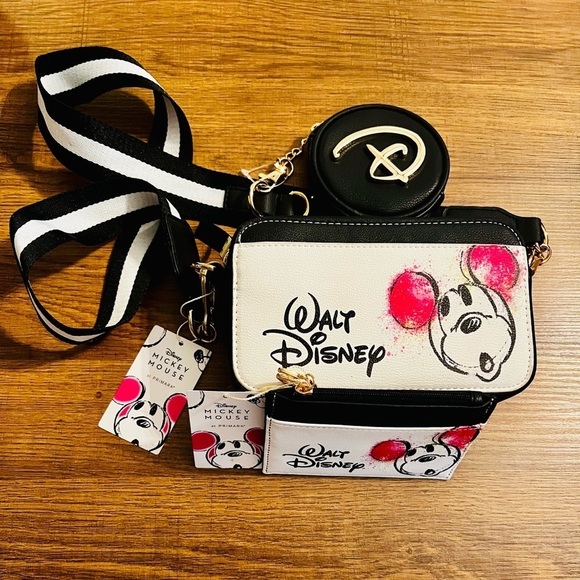 Disney Handbags - DISNEY Mickey Mouse Graffiti Crossbody Wallet Set